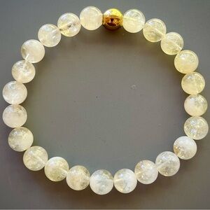 Natural Flower Citrine Handcrafted Bead Bracelet